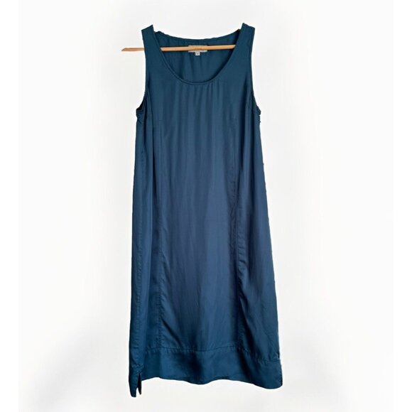 Jigsaw Women Sleeveless Midi Dress Size XS Blue Grunge Lagenlook Minimalist